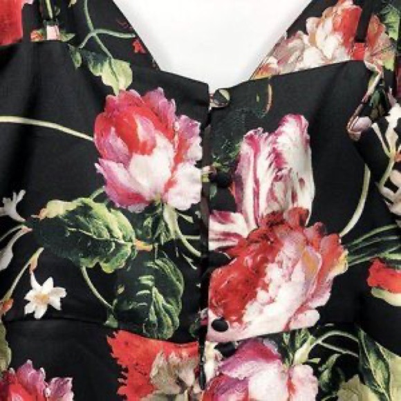 REVOLVE By The Way Brita Floral Satin Cami Romper Dress Black Slip Tie front New - Picture 10 of 13